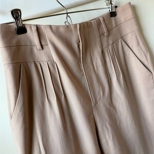 ALTUZARRA Pleated Wool Trouser Pants Flare High Waist Neutral Luxury 40 US 8